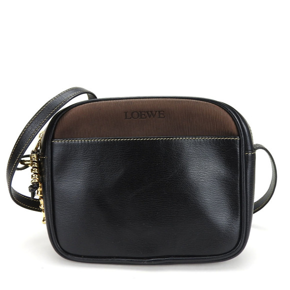 LOEWE Black Leather Shoulder Bag - Picture 1 of 10